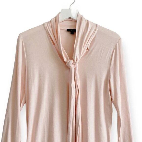 J. Crew pink knit tie neck long sleeve viscose blend top, size S - Picture 3 of 7